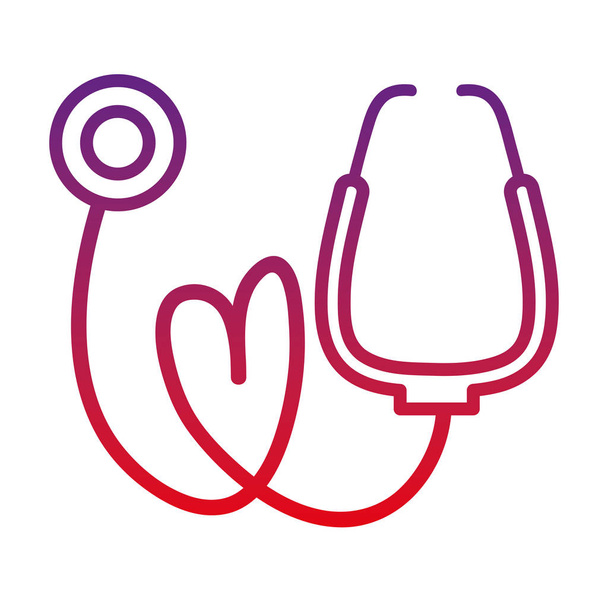 Degradierte Linie medizinisches Stethoskop Instrument zu Herzschlag Zeichen Vektor Illustration - Vektor, Bild