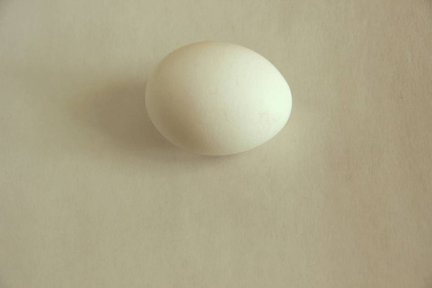 white egg on white background. isolated close-up cutout - Foto, afbeelding