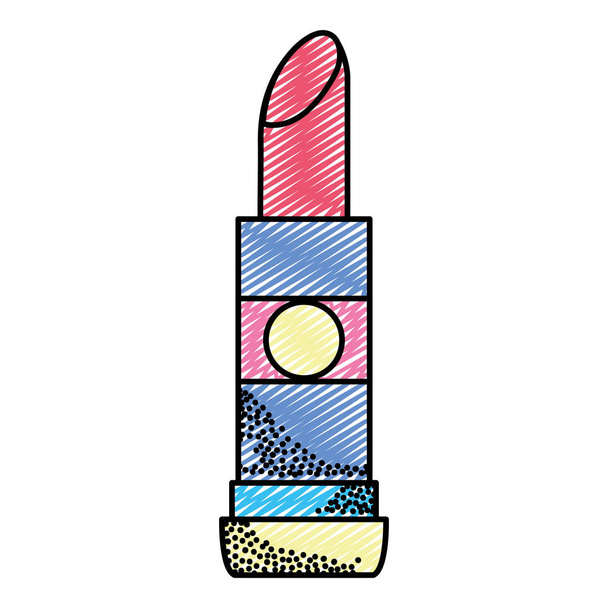 Doodle glamour rtěnka make-up módní objekt vektorové ilustrace - Vektor, obrázek