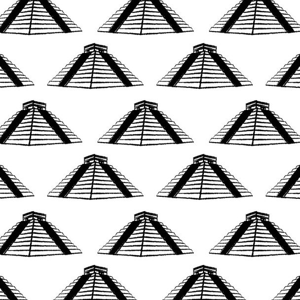 гранж чичен итца ацтек пирамида фоновая векторная иллюстрация
 - Вектор,изображение
