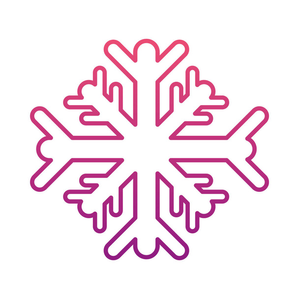 línea degradada copos de nieve clima frío naturaleza estación vector ilustración
 - Vector, imagen