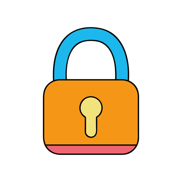 padlock security protection object to privacy information vector illustration - Vector, Image