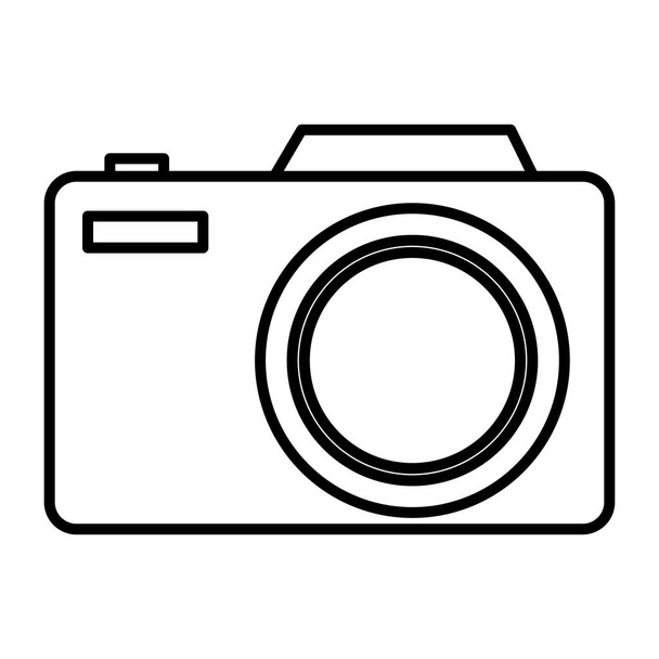 linia profesjonalnych kamer cyfrowych obiektu technologia wektor ilustracja - Wektor, obraz
