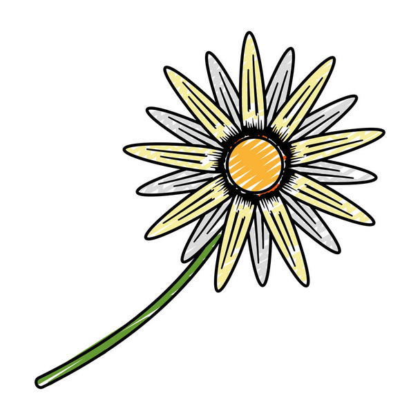 Doodle Schönheit Sonnenblumenpflanze mit Natur Blütenblätter Vektor Illustration - Vektor, Bild