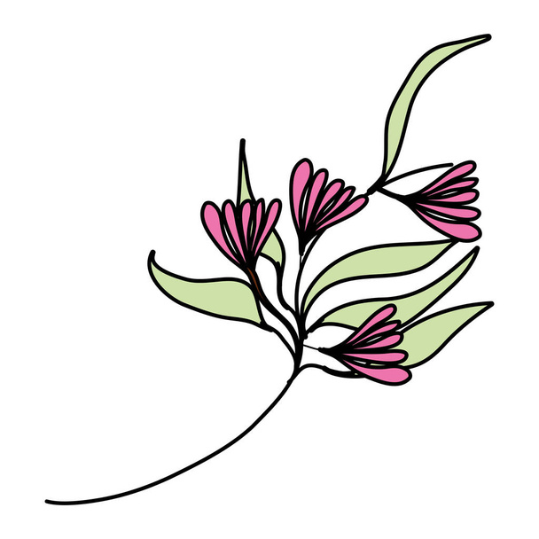 barevné exotické rostliny tropické květy styl vektorové ilustrace - Vektor, obrázek