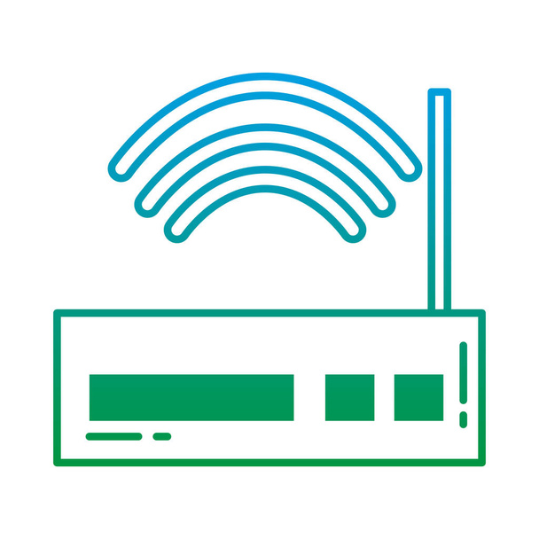 linea degradata router wireless internet wifi tecnologia vettoriale illustrazione
 - Vettoriali, immagini