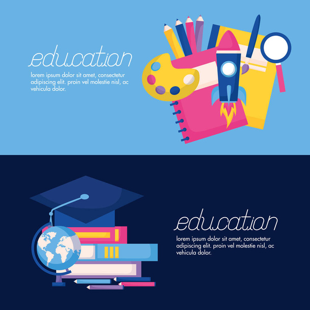 educación suministros escuela
 - Vector, imagen