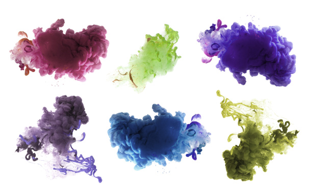 Collection of acrylic colors in water. Ink blot. Abstract background. - Photo, Image