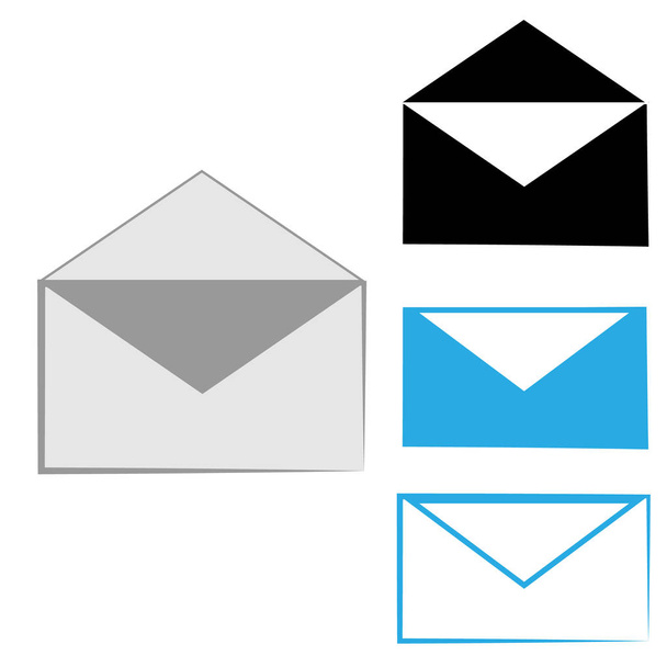 Set of postal envelope icon isolated on white background. Vector illustration. - Vector, Image