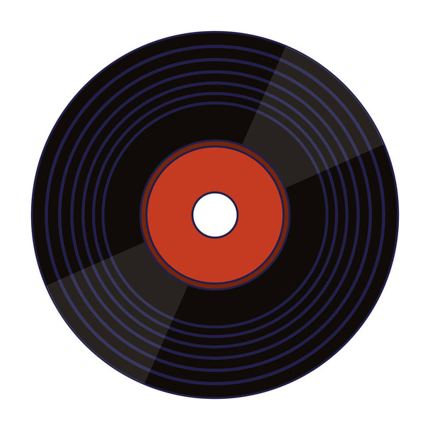 Vinylové hudební retro symbol - Vektor, obrázek