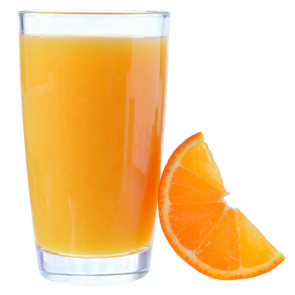 Orange juice isolated on a white background. - Φωτογραφία, εικόνα