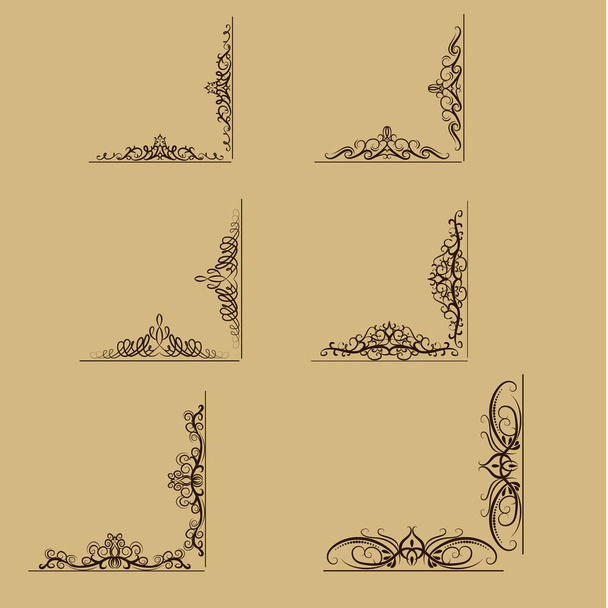 Вихровий квітковий дизайн набір
 - Вектор, зображення