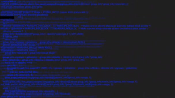 Blauw scherm codering hacker concept animatie met glitch. Programmering code fout typen. Big data en Internet cyber aanval. Programmering code abstract. Blockchain concept, computer digitale code - Video