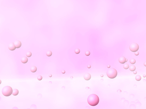 abstraction pink spheres. 3d background - 写真・画像