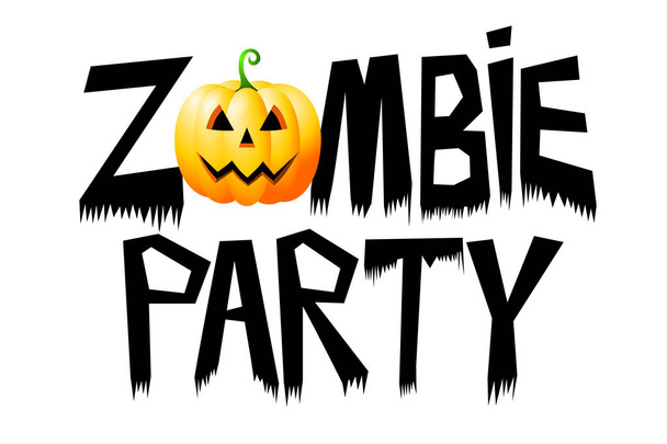 Halloween - Zombie party - typographical concept. - Fotoğraf, Görsel