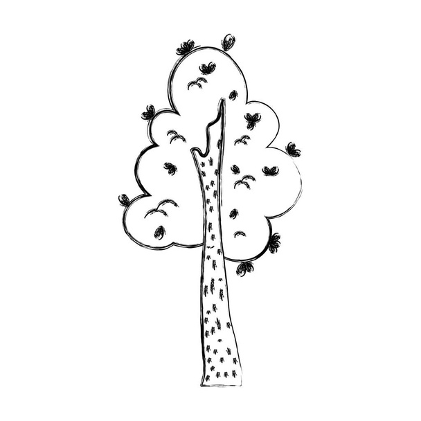 grunge natural tree with leaves design vector illustration - Vektor, obrázek