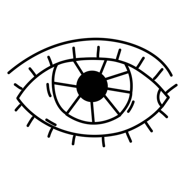lijn menselijk oog optische visie pictogram vectorillustratie - Vector, afbeelding