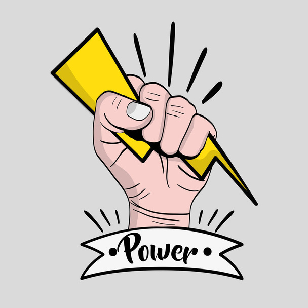 strong power hand protest revolution vector illustration - Vector, Image