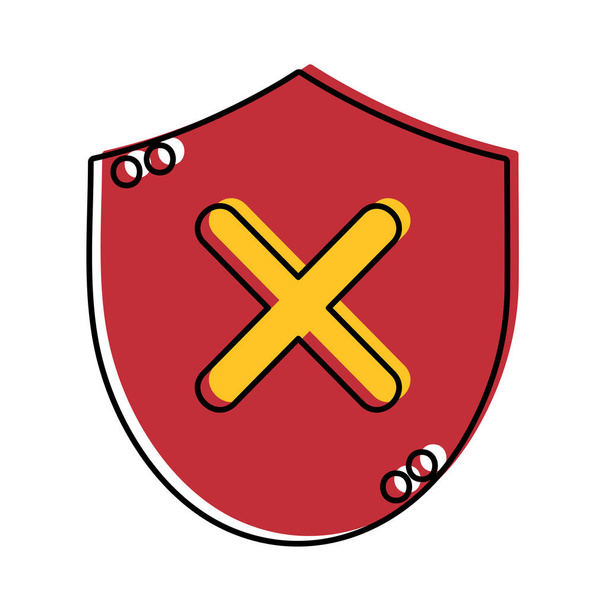 bad shield security protection sign. vector illustration - Vector, Image