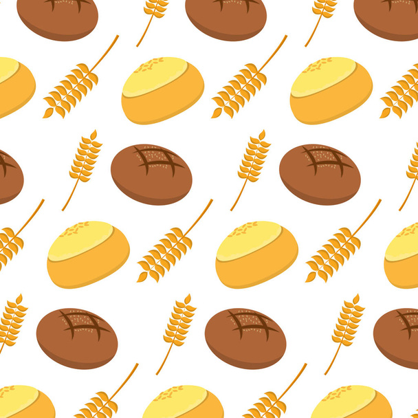 rouleaux et pains de bagel avec illustration vectorielle de fond de plante de blé
 - Vecteur, image