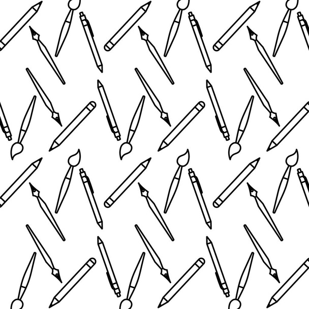 лінія пензля з пером і пером інструменти фон Векторні ілюстрації
 - Вектор, зображення