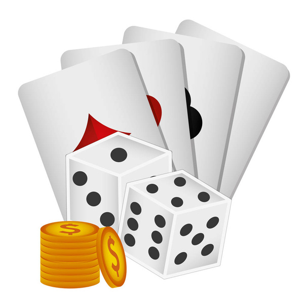 cartões de poker ícones de casino
 - Vetor, Imagem