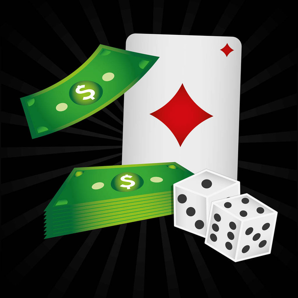 poker cards casino icons - Вектор,изображение