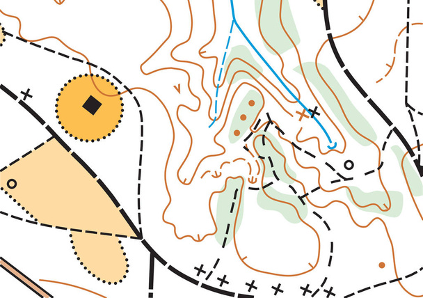 abstrakte Farbvektor topographische hochdetaillierte Karte - Vektor, Bild