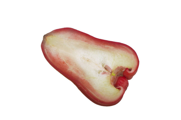 Closeup of pommerac, shot of Malay apple isolated on white - Foto, Imagem