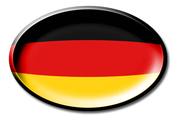 Flaga Niemiec - okrągłe na białym tle. - Zdjęcie, obraz