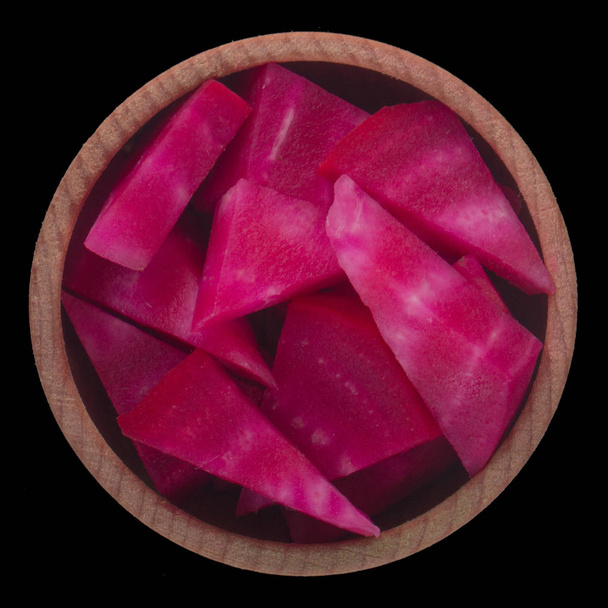 Sliced beetroot in wooden bowl - Photo, image