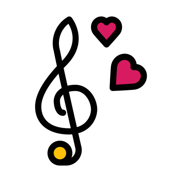 Romantic Music Notes, simple abstract vector illustration  - Vector, Image