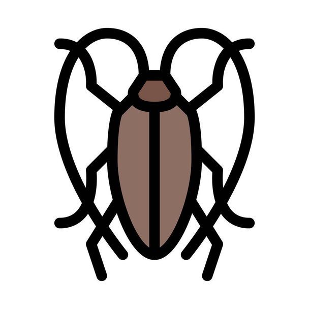 白い背景の上のゴキブリや昆虫のベクトル図 - ベクター画像