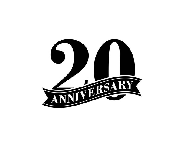 Modello di design del logo vettoriale per la celebrazione dei 20 anni
 - Vettoriali, immagini