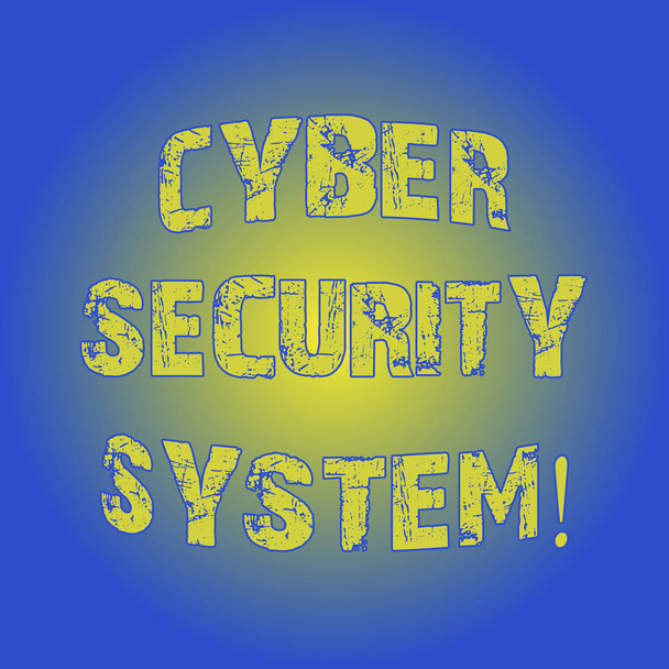 Word pisanie tekstu Cyber Security System. Koncepcja biznesowa dla technik ochrony komputerów przed hacking światło migające świecące z Ray aluminowy rozmazane zdjęcie puste miejsce. - Zdjęcie, obraz
