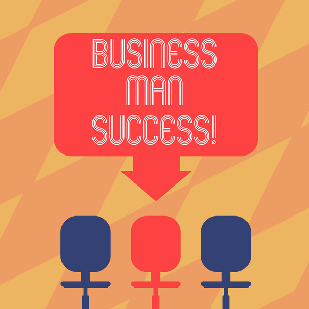 Tekstimerkki osoittaa Business Man Success. Käsitteellinen kuva Joku saavuttaa sen, mitä oli tarkoitus saavuttaa Tyhjä Space Color Arrow Osoittaa yksi kolmesta pyörätuolista kuva
. - Valokuva, kuva