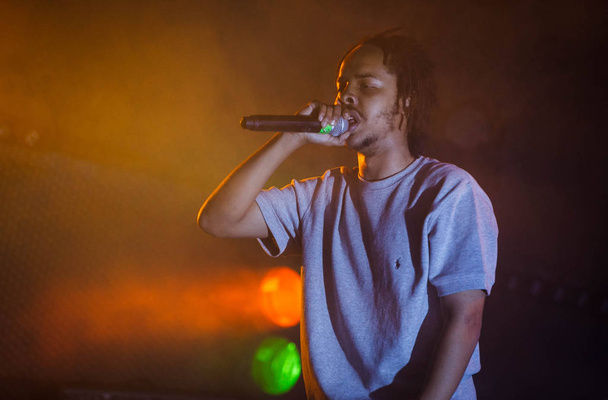 MOSCOW - 13 AUGUST, 2016: Tuborg Green Jam festival in Moscow. Earl Sweatshirt, Just Blaze were the headliners on main hip hop stage - Фото, изображение