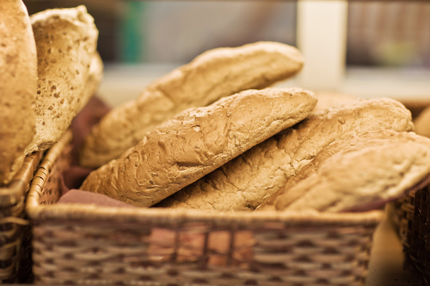 baked bread in basket. series - Zdjęcie, obraz