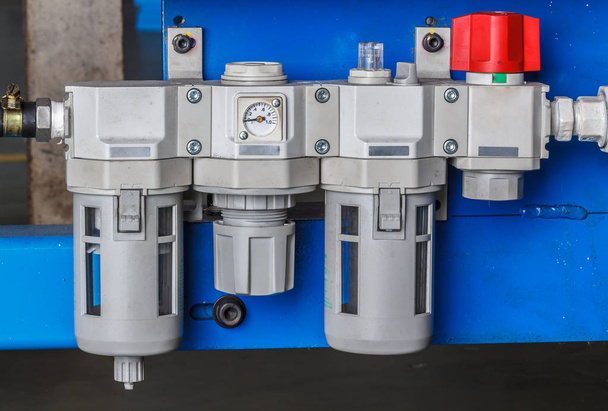 Meter Air Compressor in factory, Pressure air-conditioner - Photo, Image