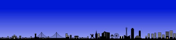 Kobe, Japon / C'est une ville japonaise, illustration de la silhouette de Kobe
. - Vecteur, image