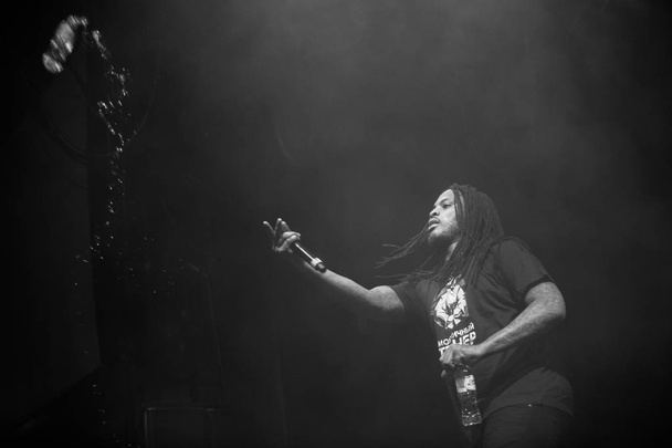MOSCOW - 12 FEBRUARY, 2017: Famous hip hop singer Waka Flocka Flame performing live music show on stage - 写真・画像