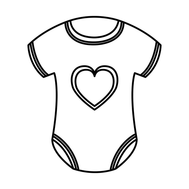 cute baby clothes icon - Vector, Image