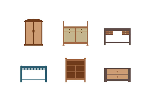 Tavolo icona armadio mobili e interni
 - Vettoriali, immagini