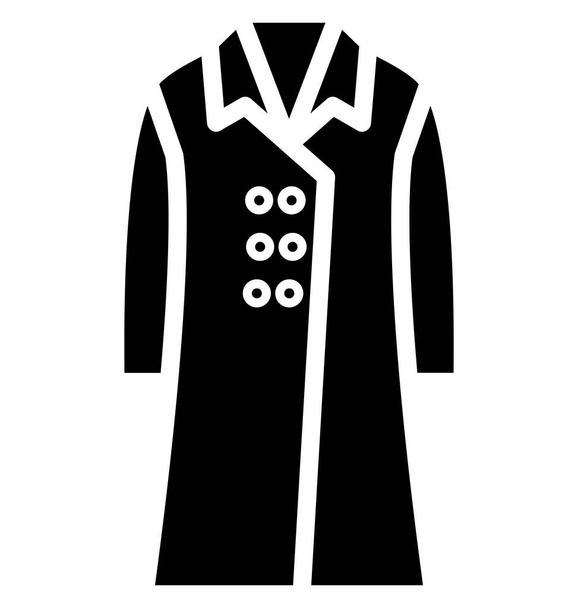 Lange jas geïsoleerde Vector Icon die moeiteloos kunnen worden gewijzigd of bewerkt - Vector, afbeelding