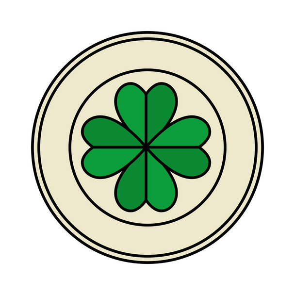seal with st patrick clover leaf - Vector, Image
