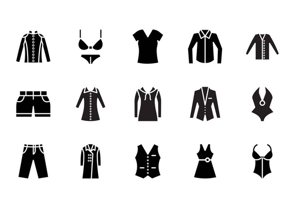 Набір ізольованих векторних значків одягу, які можна легко змінити або змінити
 - Вектор, зображення