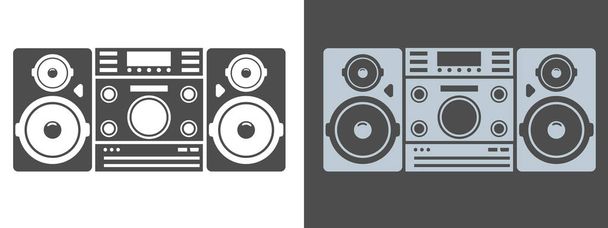 Simbolo o icona della silhouette del sistema audio del centro musicale rumoroso. Illustrazione vettoriale
. - Vettoriali, immagini