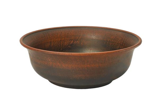 Clay bowl on a white background (top view) - Photo, Image