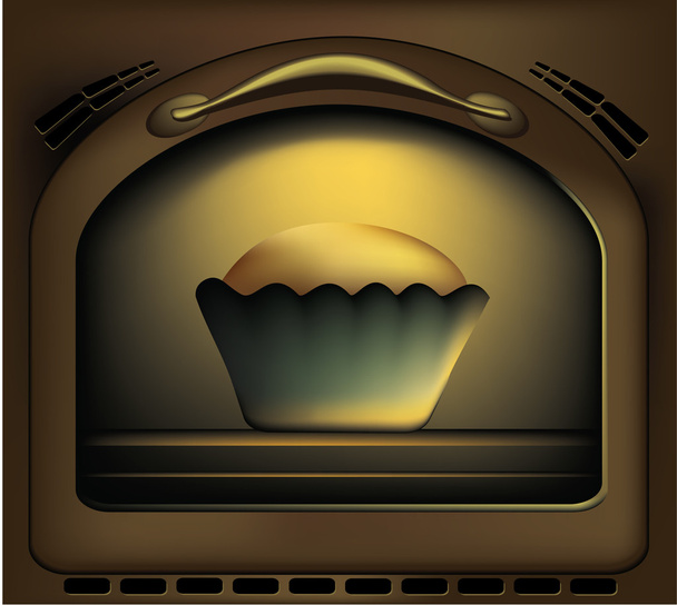 Baking Cakes In Oven - Vector, Image