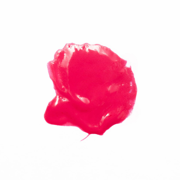 Watercolor circle, red drop on white background - 写真・画像